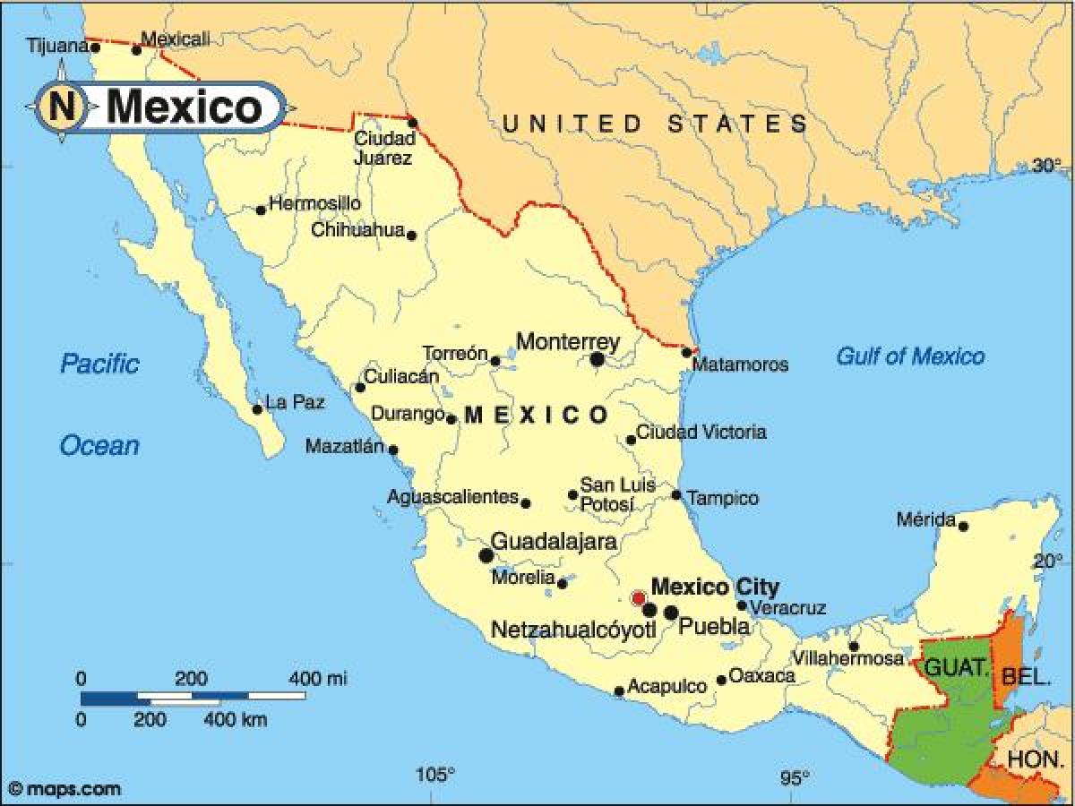 દેશ મેક્સિકો નકશો