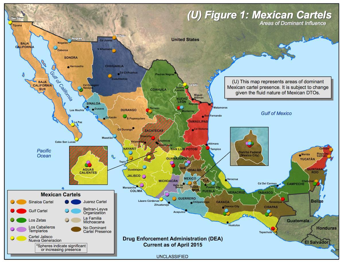 મેક્સીકન કાર્ટેલ નકશો