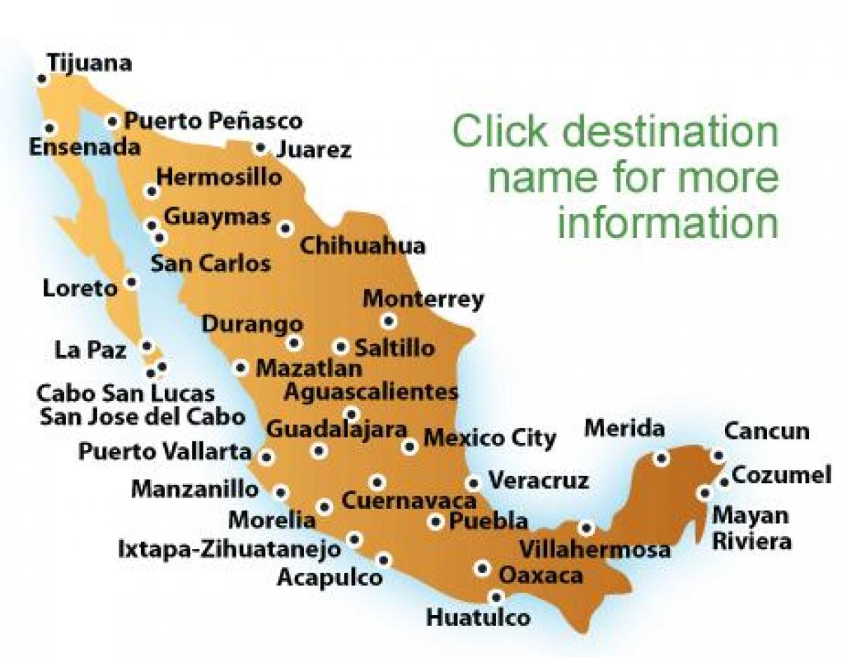 નકશો દરિયાકિનારા માં મેક્સિકો