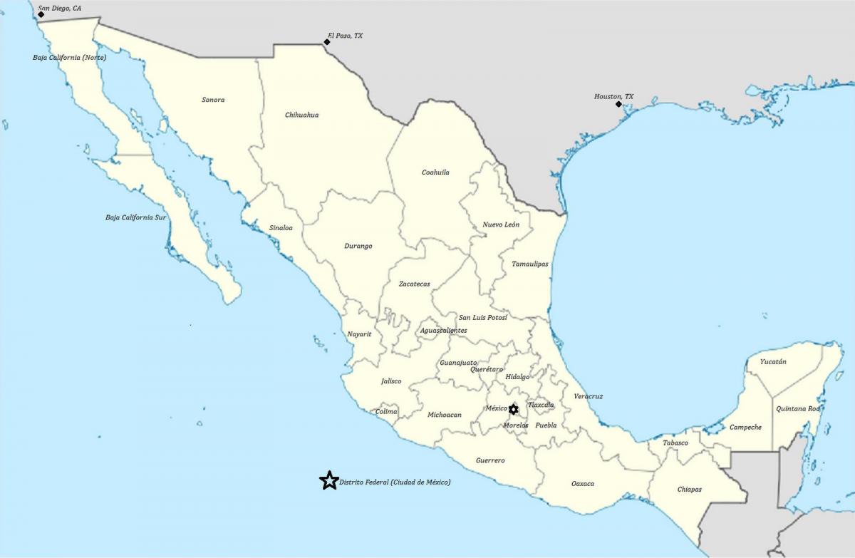 અમેરિકામાં મેક્સિકો નકશો