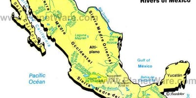 નકશો મેક્સિકો પર્વતમાળાઓ