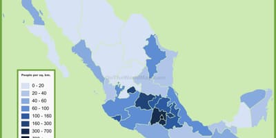 વસ્તી ઘનતા નકશો મેક્સિકો