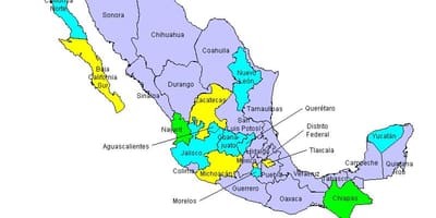 નકશો Mexicos સ્ટેટ્સ