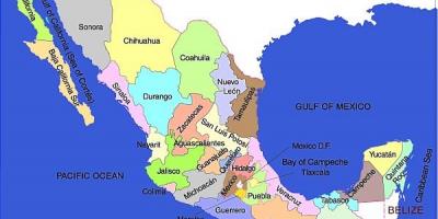 મેક્સિકો નકશો સ્ટેટ્સ
